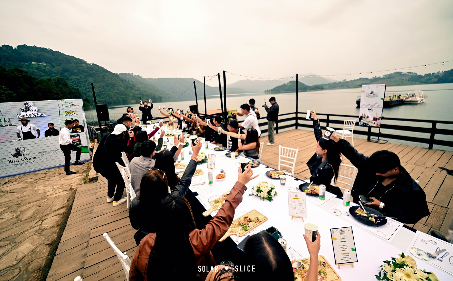 Lakeside dining at Solar Slice, Series X's boutique music and culinary festival, Umiam Lake.