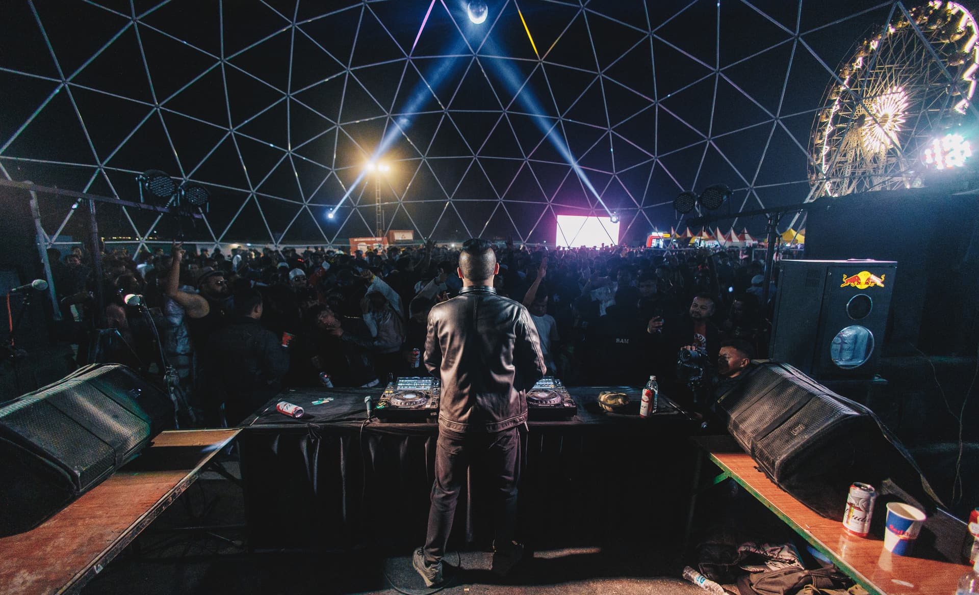 DJ performing inside the immersive dome setting of Trip, a Series X owned property.