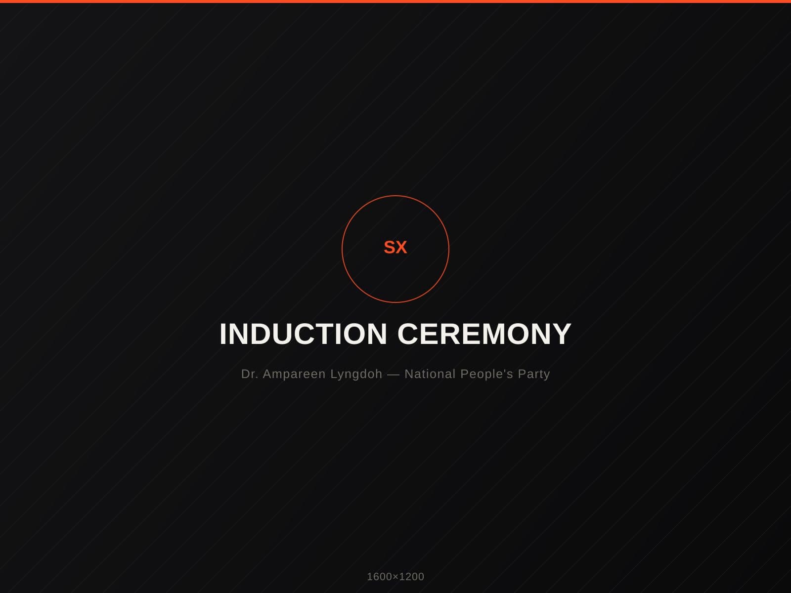 Induction Ceremony — Dr. Ampareen Lyngdoh — placeholder image, replace with real Series X photography.